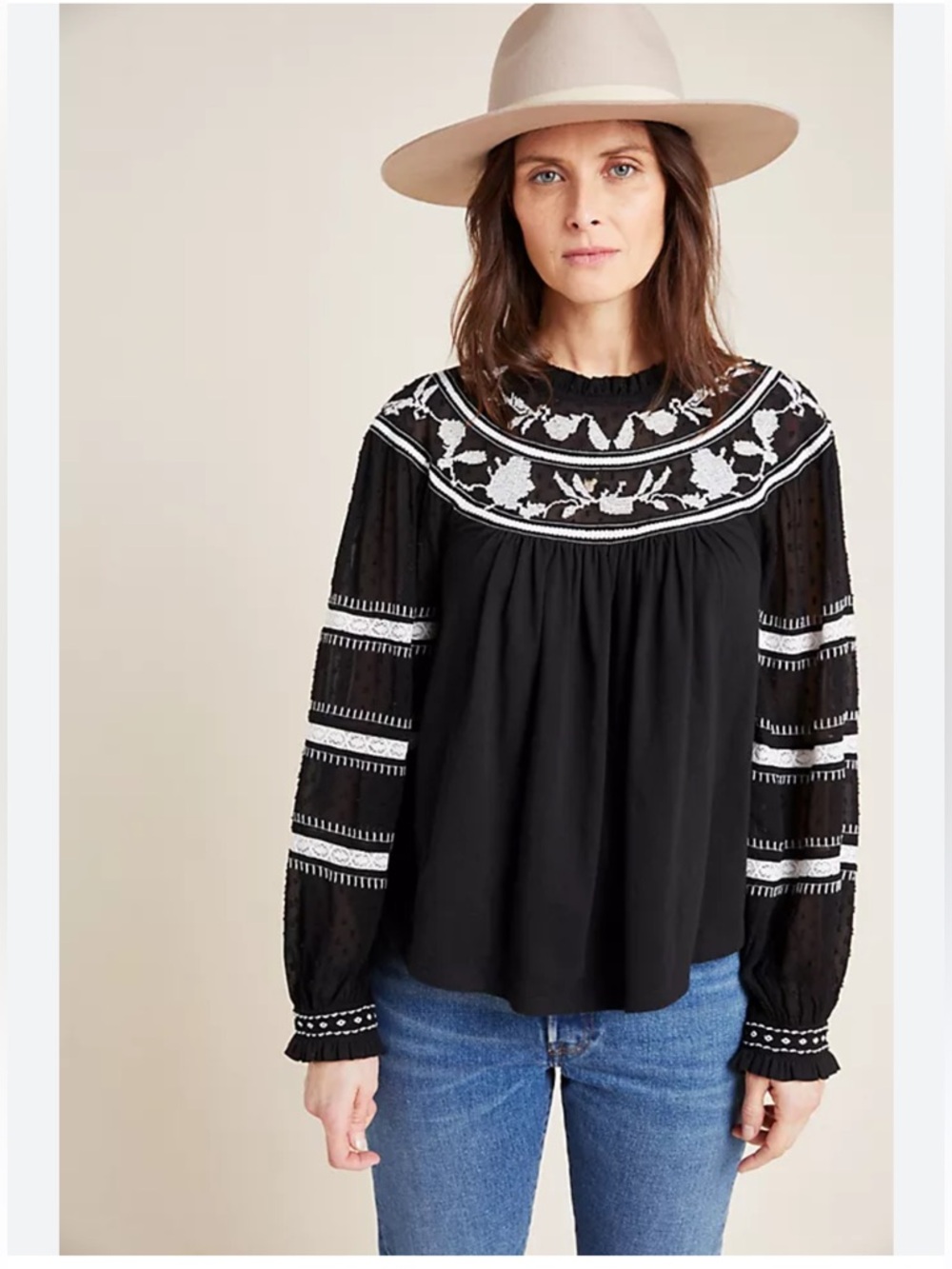 Anthropologie wiona lace top